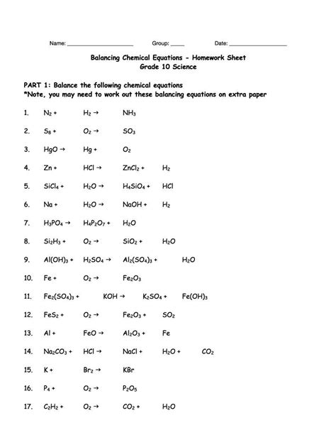 Chemical Reactions and Equations bartleby