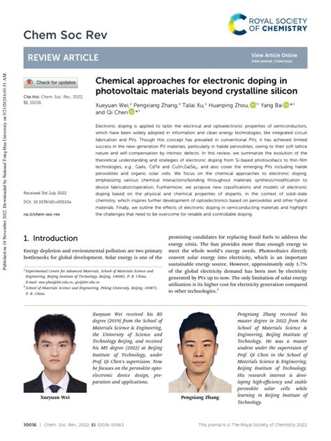 Chemical approaches for electronic doping in ... - ResearchGate