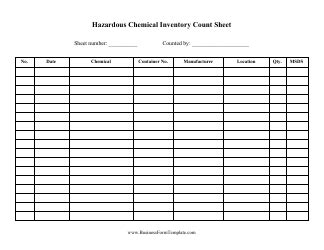 Chemical inventory spreadsheet.  Download, Fill In And Print Hazardous Chemicals Inventory...