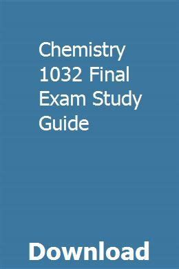 Chemistry 1032 final exam study guide. - Om substantivens stammar i de forngermanska språken..