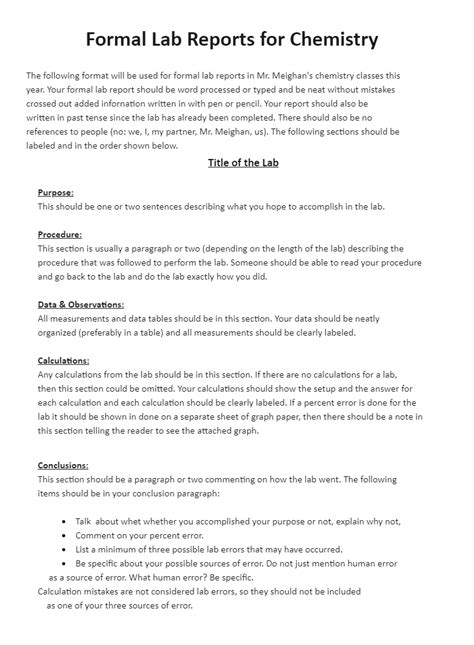 Chemistry 12 Lab Report Template Example 2