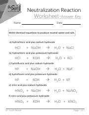 Chemistry Neutralization And Answer Key