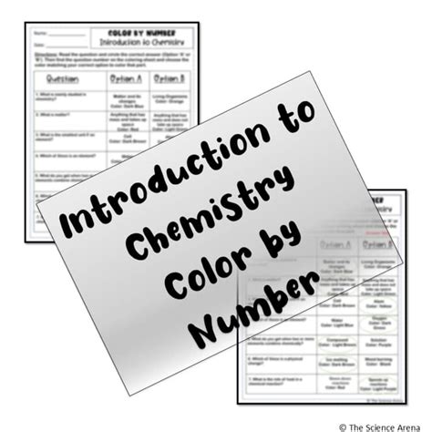 Chemistry color by number answers. .  ...