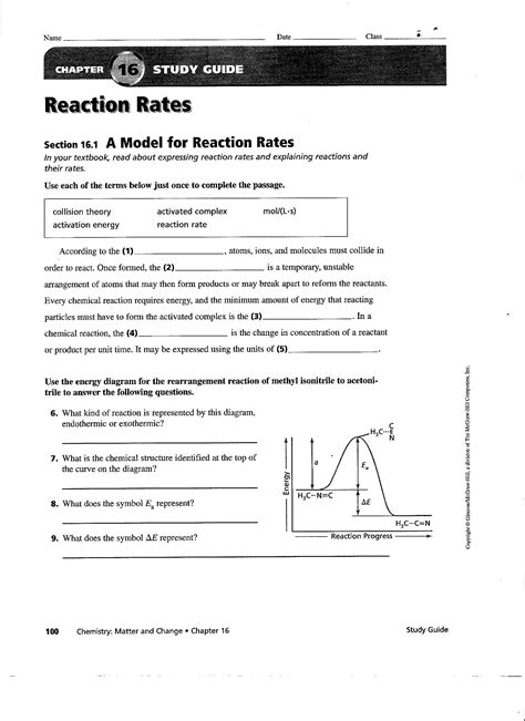 Chemistry study guide reaction rates answers. - Introduction à la comptabilité de gestion 4e.