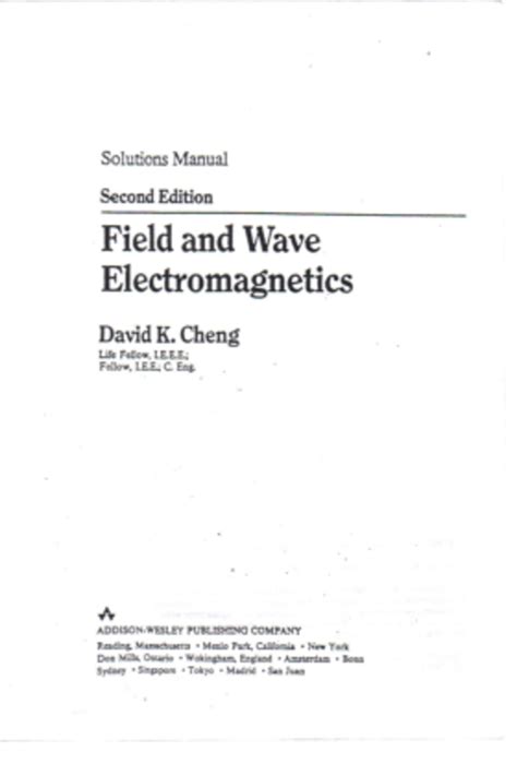 Cheng Wave Electromagnetics Field Solution
