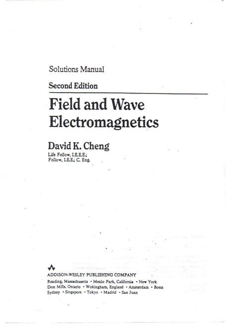 Cheng field wave electromagnetics solution manual download. - An introduction to womens studies gender in a transnational world.