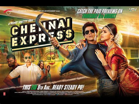 About. Chennai Express. COMEDY. Chennai Express is a story of Rahul (Shah Rukh Khan) who embarks on a journey to a small town in Tamil Nadu, only to fulfill the last wish of his grandfather to have his ashes immersed in the Holy water of Rameshwaram. En route, he meets a South Indian girl (Deepika Padukone) hailing from a unique family down South..