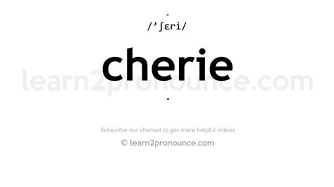 Cherie 220 pronunciations of Cherie in English