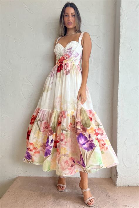 Cherley dresses. Cherley Vacation Cherley Party Cherley Gown Cherley Mini Cherley Fall Floral Print Square Neck Straps Back Ribbon Cut Out Tiered Wedding Guest Maxi Dresses-Blue $45.99 $85.99 