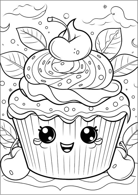 Cherry Cupcake Coloring Pages Cupcake Coloring Pages Coloring Pages