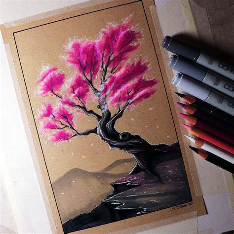 Cherry Tree Drawing by LethalChris on DeviantArt