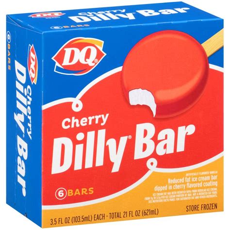 Cherry dilly bar. Naked Dilly Bars awaiting their chocolate, cherry, or butterscotch baths fill the freezers, alongside Mr. Malties, the chocolate malt on a stick that was popular in the '50s but has all but disappeared. Employees also make Peanut Buster Bars every day, layering soft serve, peanuts, and fudge in a plastic cup and placing a wooden stick in the ... 