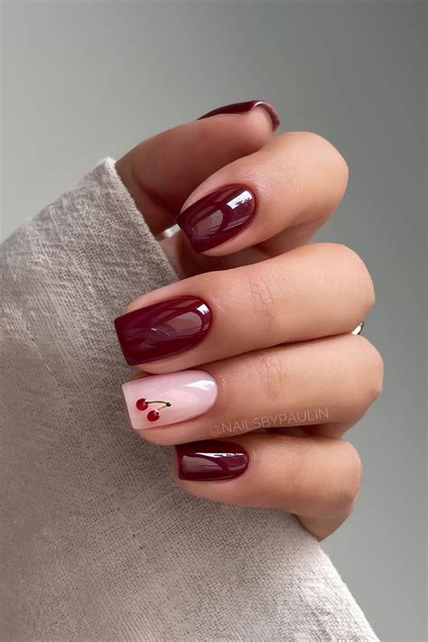 Cherry nails color.  See 15 manicures that make use of the warm hue.  Cher...
