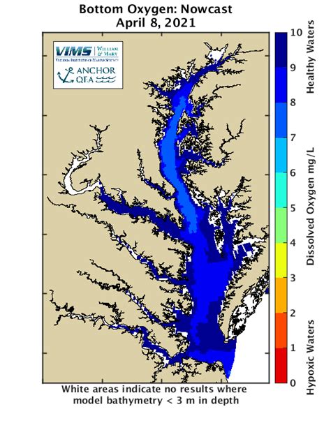 Chesapeake bay marine forecast zone. CBOFS generates water level, current, temperature and salinity nowcast and forecast guidance four times per day. Aerial animations of the whole Chesapeake Bay as well as time series at particular stations or points of interest are available for over 58 locations for the five parameters (water level, currents, temperature, and/or salinity). 