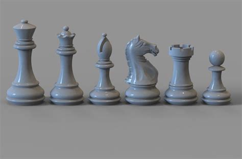 Chess Set 3D Model 3D printable STL