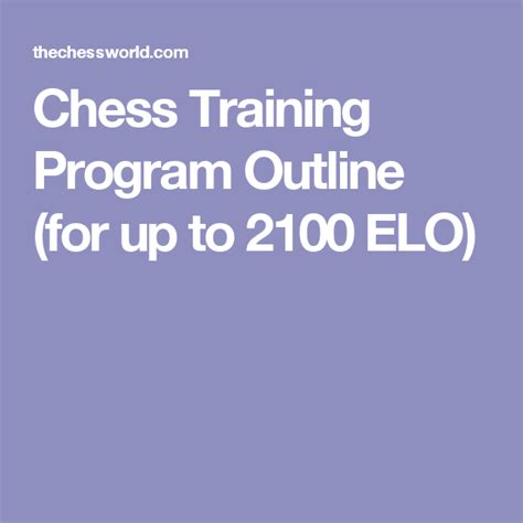 Chess Training Program Outline (for up to 2100 ELO)