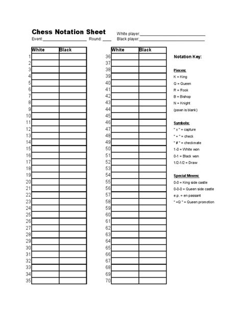 Chess notation sheet pdf.  Solve puzzles, review your games & more! Play ch...