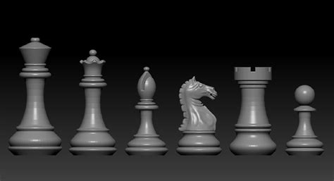 Chess set pieces 3D model 3D printable CGTrader