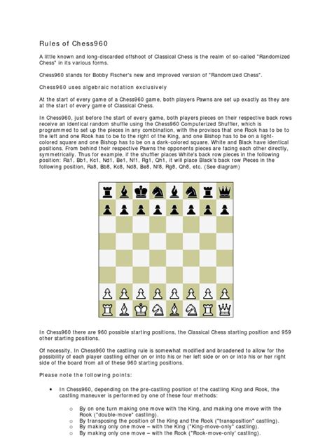 Chess960 Rules Chess Game Rules