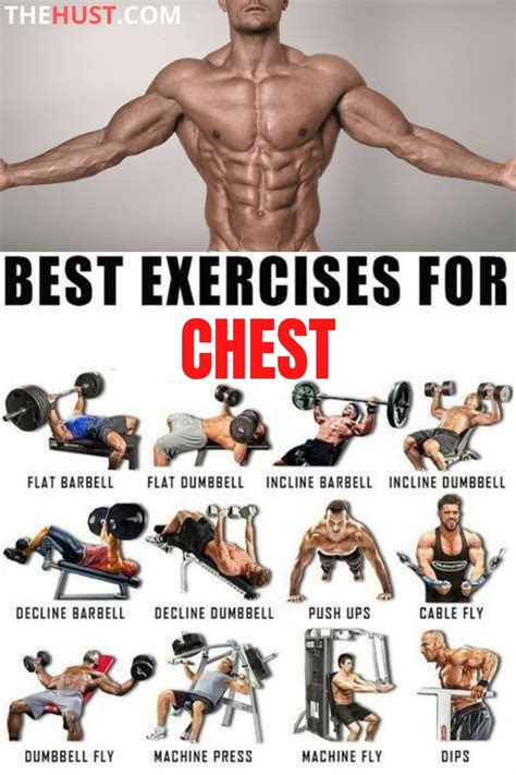 1) Bench Press. One of the top chest exercises for mass and growth is the bench press. You can do the exercise using a barbell or dumbbell, depending on what works best for you. When you’re .... 