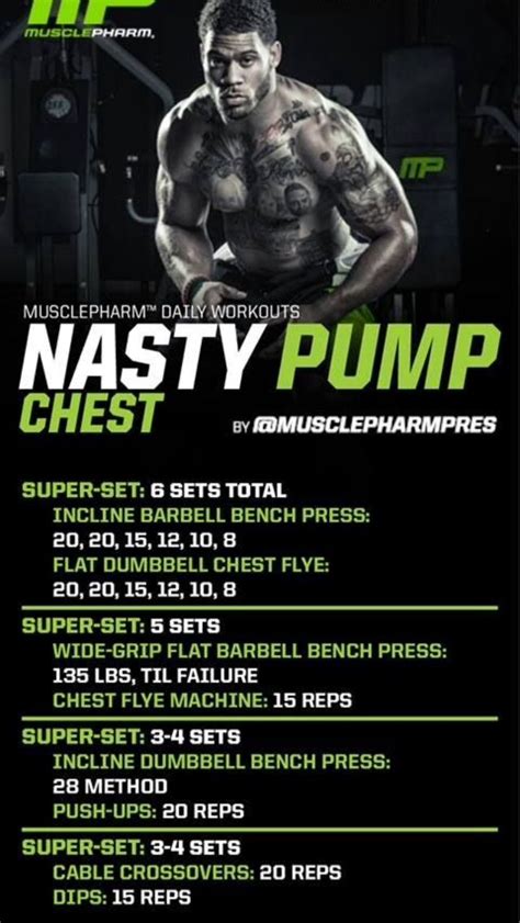 Aug 6, 2019 - Explore J Seid's board "Chest workouts" on Pinterest. See more ideas about chest workouts, musclepharm workouts, muscle pharm. . 