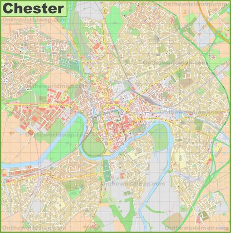 Chester Maps UK Maps of Chester - Ontheworldmap.com