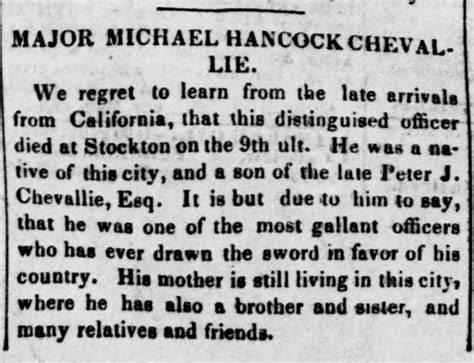 Chevallie, Michael Hancock (1822&ndash;1852) - TSHA