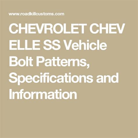 Chevelle Bolt Pattern Patterns Gallery