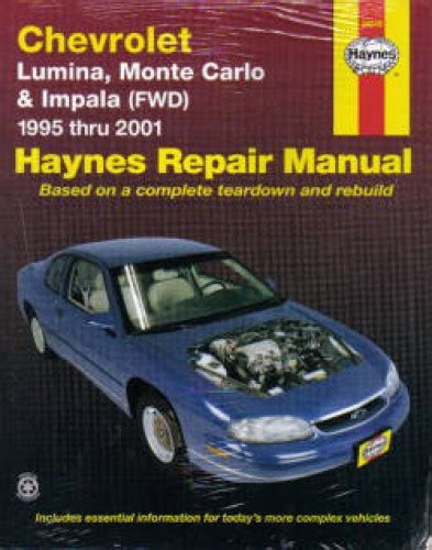 Chevrolet lumina monte carlo and front wheel drive impala automotive repair manual 1995 through 2001 haynes. - Samsung 13kg top loader washing machine manual.