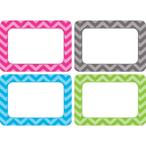 Chevron Name Tags/Labels MultiPack TCR5526 Teacher Created Resources
