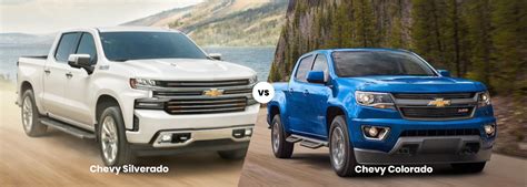 Chevy colorado vs silverado. The Silverado is larger and more powerful, and it also offers a wider range of trims. Compare the 2022 Chevrolet Silverado vs. Chevrolet Colorado: Base Price: … 