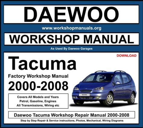 Chevy daewoo tacuma 2000 2008 service repair manual. - Software de análisis estadístico descarga gratuita sas.