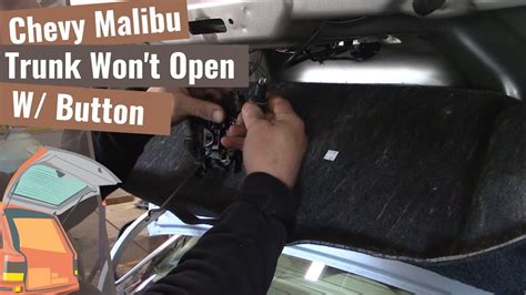 Chevy malibu trunk button. Jul 14, 2019 · 8 Answers. SOURCE: trunk lide wont open. Try to apply pressure from the top of the trunk and push short burst while using the key, If this doese not work you can try to enter from the rear seat taking out the bolts for the rear back rest. Posted on Jan 23, 2009. 