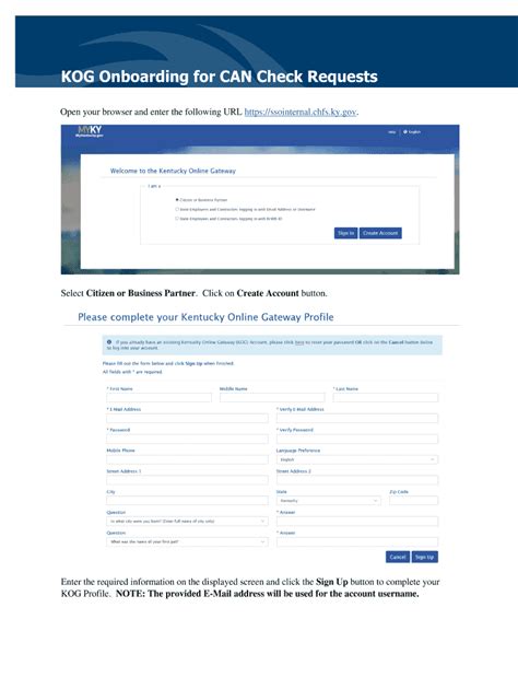 Chfs.ky.gov login. Note: State government employees with @ky.gov email addresses should contact their supervisor/branch manager to add the KASPER app for enrollment. To obtain a new KASPER account follow these steps: Step1: Create a KOG account - KOG Help Desk (502)564-0104, ext. 2: 