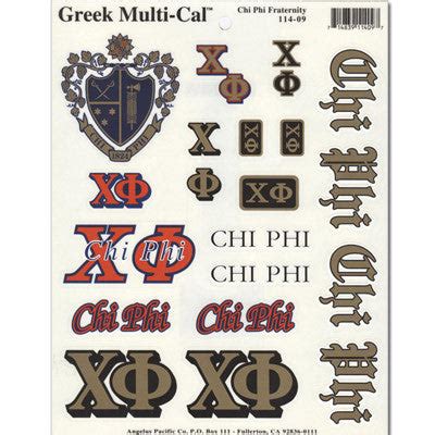 Chi Phi Stickers & Decals - Greek Gear