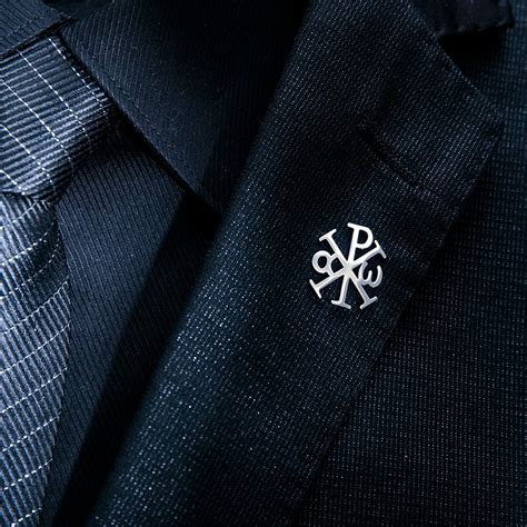 Chi-Rho with Alpha-Omega Christian Symbol Pin Badge