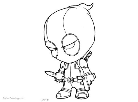 Chibi Deadpool Coloring Pages