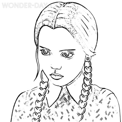 Chibi Wednesday Addams Coloring Pages Wednesday Coloring Pages