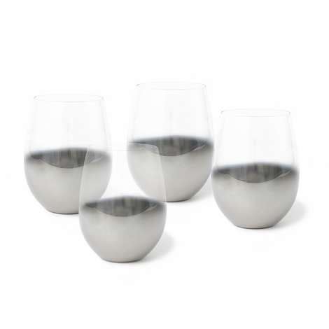 Chic and Tonic Stemless Wine Tumblers Set With Cocktail Canteen