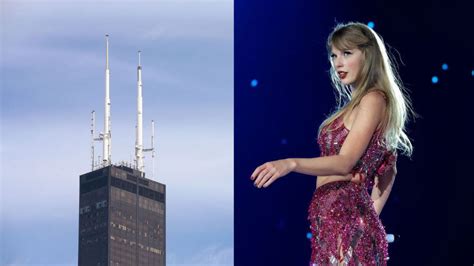 Chicago's Willis Tower antennas light up for Taylor Swift