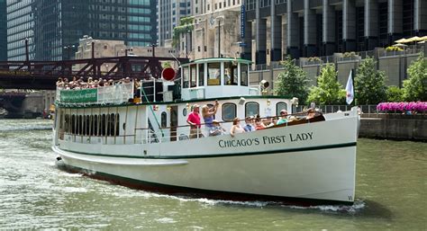 Chicago's first lady. Although we do our best to accommodate those with special mobility needs, staffing and the docking space (which is publicly owned and controlled), we can do a better job with advance notice. To do so, call 847-358-1330 Monday-Friday 8am-5pm. One 9" step down. Stair to Men's room is 29" wide. Stair to Women's room is 26.5" wide. 