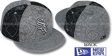 Chicago White Sox MELTON PUFFY PINWHEEL Grey-Black Fitted Hat by New Era