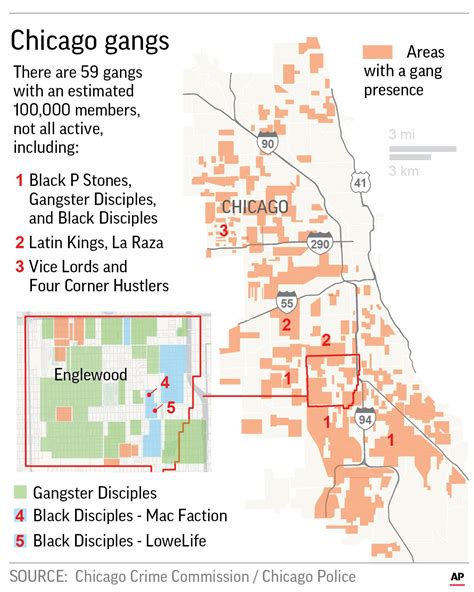 Chicago has 59 active street gangs, with more than 2,000 semi-autonomous factions. Police estimate 100,000 gang members are in the city. More than half are in three gangs — the Gangster .... 