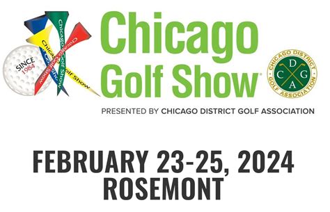 Chicago golf show. The 39th Chicago Golf Show presented by the Chicago District Golf Association is scheduled for Feb. 23-25 at the Donald E. Stephens Convention Center in Rosemont. The show features 300 exhibitor booths and a CDGA Town Square that will encompass 11,000 square feet and include a walk-in retail shop. 