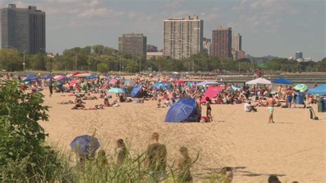 Chicagoans hit the beaches on a hot and humid Labor Day