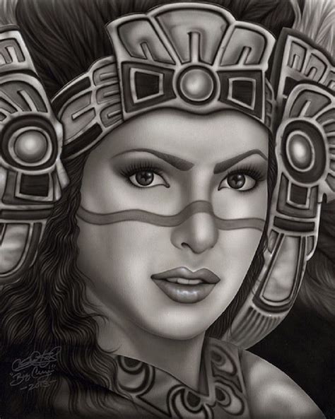 Chicano Aztec Princess Drawing