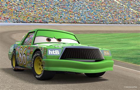 After Lightning disappears from his trailer, Mia and Tia quickly become fans of Chick Hicks, now painted green and have large green "C"s attached to their roofs. By the end of the movie, they are McQueen's fans once more, turning against Hicks after he deliberately caused The King to crash in the tie-breaker race.. 