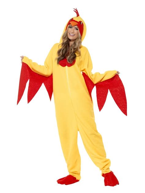 Chicken Costume, with Hooded All in One Smiffys