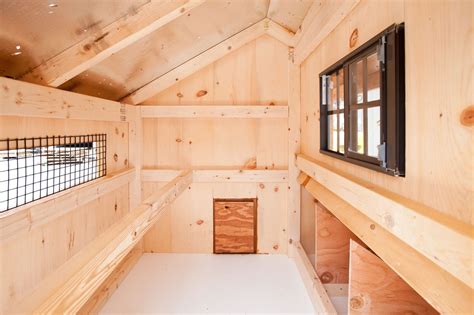 Chicken coop interiors. This walk-in chicken coop offers a spacious interior to house up to 12 chickens, and the integrated run is a safe space for them to explore and forage during the day. To ensure the safety and health of your flock, it offers a predator-proof design, and you can always get inside to … 