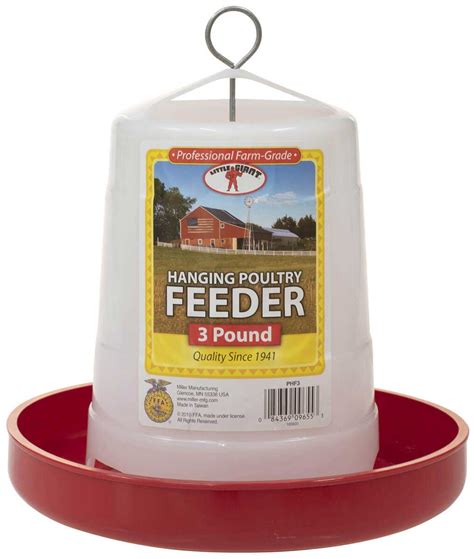 Chicken feeders tractor supply. Convenient and versatile chicken feeder, constructed with UV-protected, food safe, BPA free, recyclable plastic. Holds 50 lbs of feed. Refill Guidelines: 3-5 chickens every 4-6 weeks, 6-11 chickens every 2-3 weeks, 12-15 chickens every 1-2 weeks. OverEZ chicken feeder's design allows 3 birds to feed at once. Feeds chickens 12 weeks and older. 